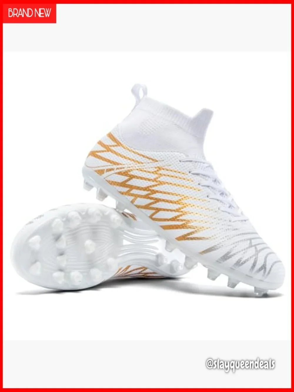 Lightweight Soccer Cleats with TPU Studs for Grass Turf Indoor Training